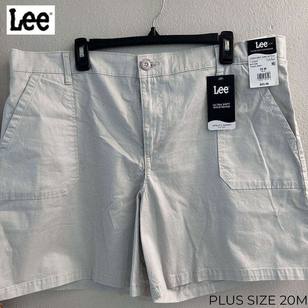 Lee Ultra Soft Waistband Utility Shorts – Size 20M – Foggy Grey